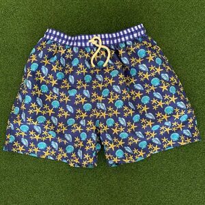 Palmacea men’s starfish and seashell print swim trunks short size X-Large